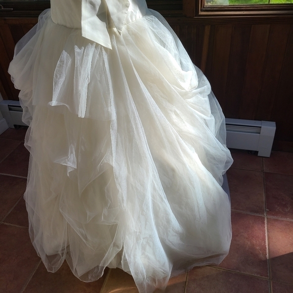 Galina Strapless Princess Wedding Gown with Floral Crystal Detail, Size Medium - Picture 5 of 8